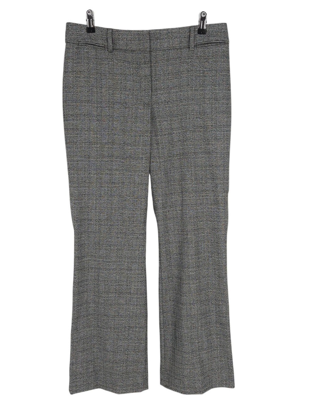 Ann Taylor LOFT Julie Straight Trouser Gray Glen Plaid High Rise Dress Pants 12